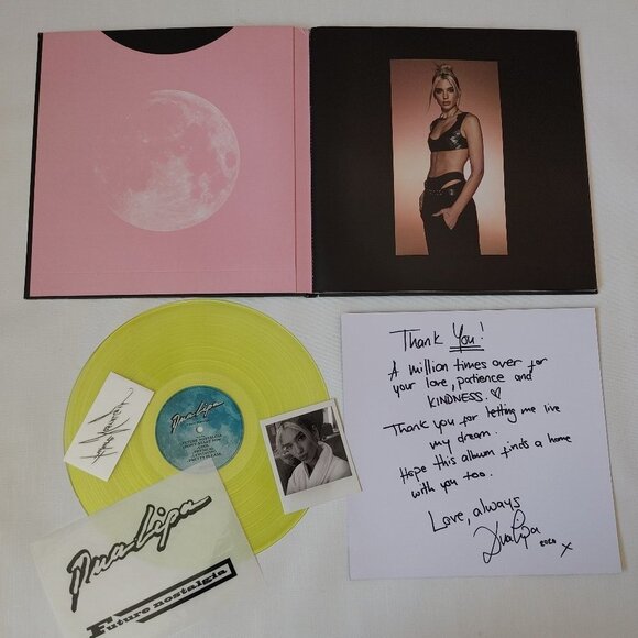 DUA LIPA FUTURE NOSTALGIA LP Limited Edition Rare Deluxe Boxset Yellow Vinyl - Picture 2 of 9